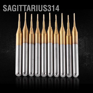 Sagittarius314 ดอกกัดเอ็นมิล ทังสเตนคาร์ไบด์ ไทเทเนียม 3.175 มม. X0.6 มม. 10 ชิ้น
