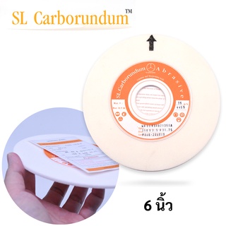 หินเจียร Grinding Wheel สีขาว #80 150X3.5X31.75 (6 นิ้ว) SL.CARBORUNDUM