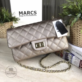 MARCS WOMAN QUILTED CHAIN SHOULD BAG (outlet) สีLight Gold