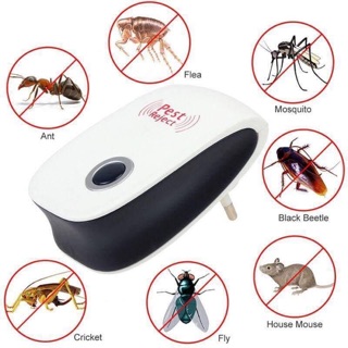 เครื่องไล่ยุงแมลงสาป ยุง และแมลงวัน Electronic Ultrasonic Light Pest Repeller ทำงานด้วยคลื่นอัลตร้าโซนิค