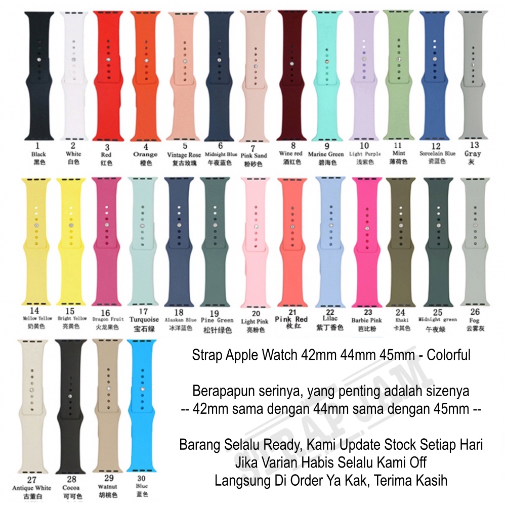 สายนาฬิกา Apple Watch 42mm 44mm 45mm - สายนาฬิกายางซิลิโคนสีสันสดใส