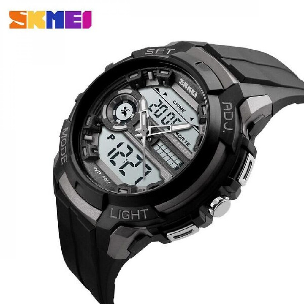 นาฬิกาสปอร์ตแบบ Dual Time - นาฬิกาสปอร์ตอะนาล็อกดิจิตอล - Skmei 1372 กันน้ํา 50M Digital Men & 39;s 