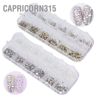 Capricorn315 พลอยเทียมคริสตัล Ab ด้านหลังแบน หลากสี สําหรับตกแต่งเล็บ Diy