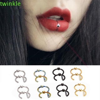Twinkle1 เครื่องประดับต่างหูแหวนสแตนเลสสําหรับผู้ชาย Septum