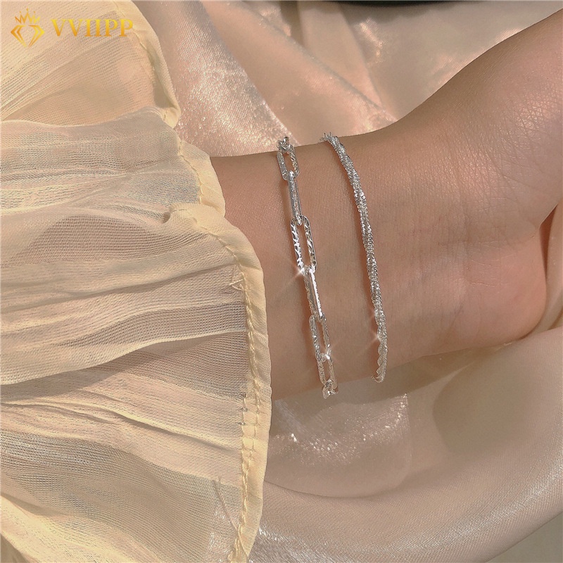 เครื่องประดับแฟชั่นสร้อยข้อมือหัวเข็มขัดโลหะผสมเครื่องประดับสตรี 2ชิ้น