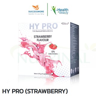 Successmore HY PRO (STRAWBERRY) ผลิตภัณฑ์เสริมโปรตีนและทดแทนมื้ออาหาร โปรตีนจากพืช 4 ชนิด 15 ซอง