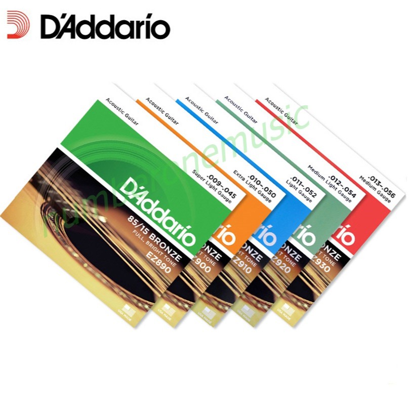 D'ADDARIO สายกีต้าร์โปร่ง Daddario No. 9-12 EZ-890 EZ-900 EZ-910 EZ-920