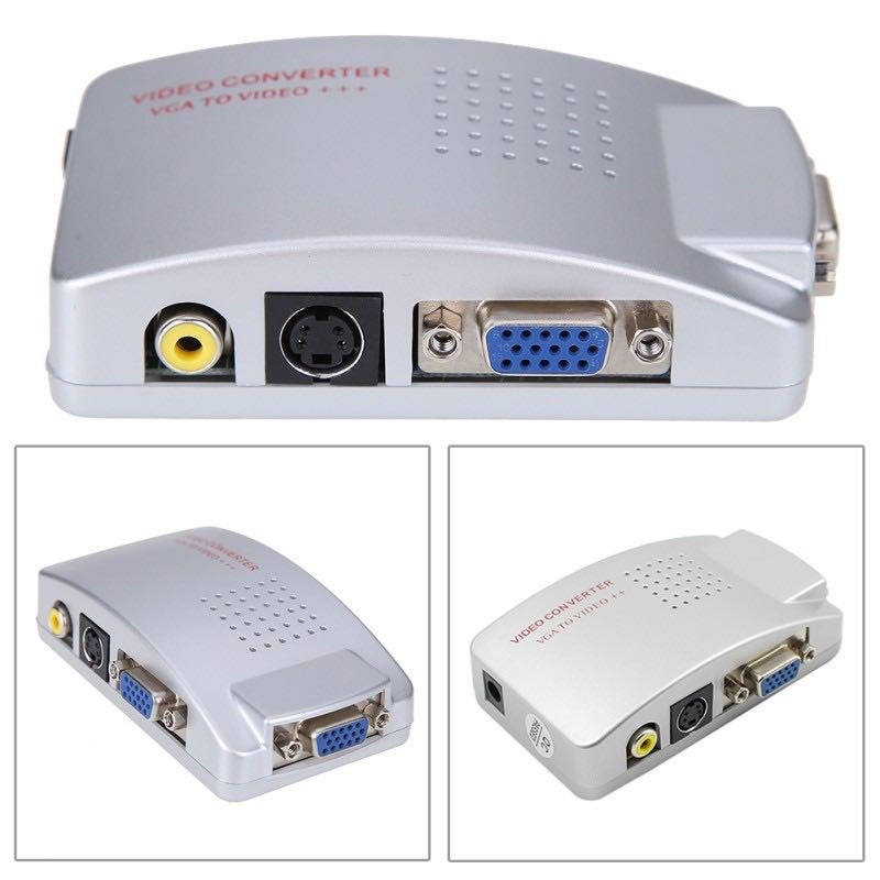 Box PC TO TV Converter (VGA to AV เหลือง) (สีเงิน)