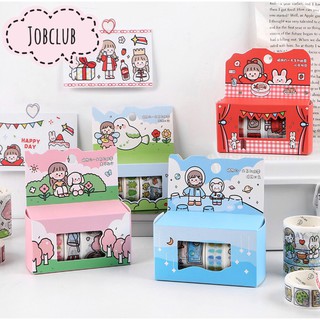 MASKING TAPE เซ็ทเทป 5 ม้วน เนื้อกระดาษญี่ปุ่น &lt;&lt;พร้อมส่ง&gt;&gt;