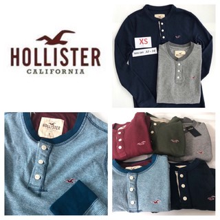 Hollister HCO คอกลมกระดุมหน้า แขนยาวผู้ชาย ของแท้