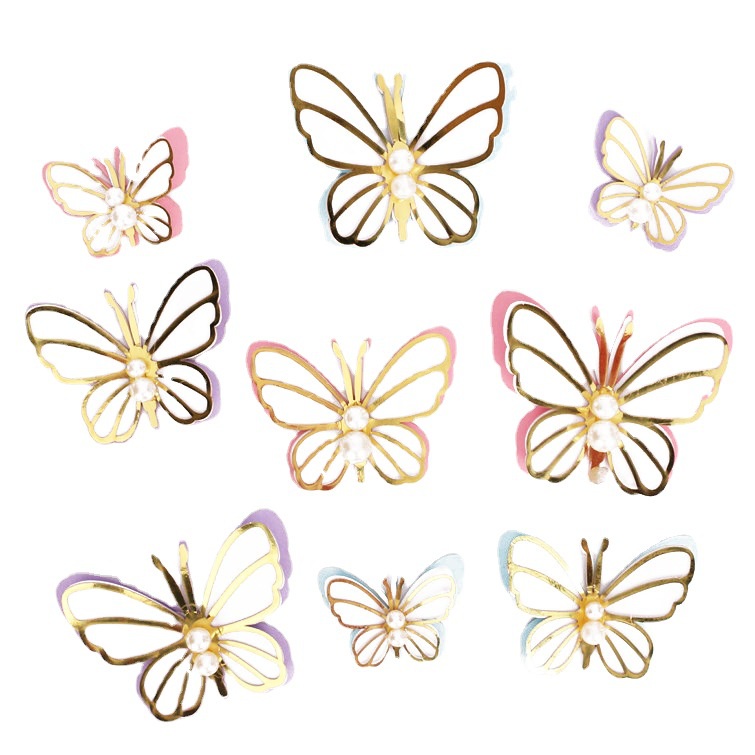 3/10 ชิ้น มุก ผีเสื้อ เค้ก ท็อปเปอร์ ที่มีสีสัน ทรงกลม ใส บอลเค้ก ท็อปเปอร์ ตกแต่งเค้ก สําหรับวันเกิด งานแต่งงาน นางฟ้า ปาร์ตี้ - รูปที่ 3