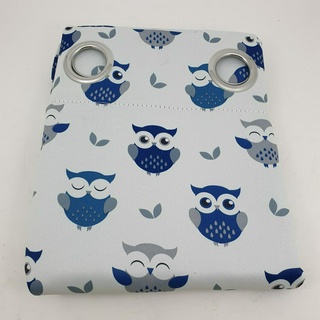 Davinci ผ้าม่านหน้าต่างทึบแสงพิมพ์ลายนกฮูก   ขนาด 140x160ซม. WT-16058-BLW สีน้ำเงิน