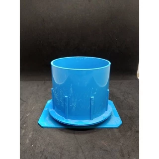 PVC ข้อต่อรางน้ำฝน ตัวต่อรูน้ำลง สีฟ้า (041030)