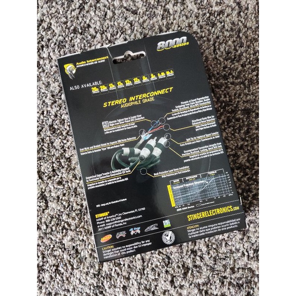 สายสัญญาณ RCA Stinger แท้ รุ่นรองท็อป ยาว 1.8m