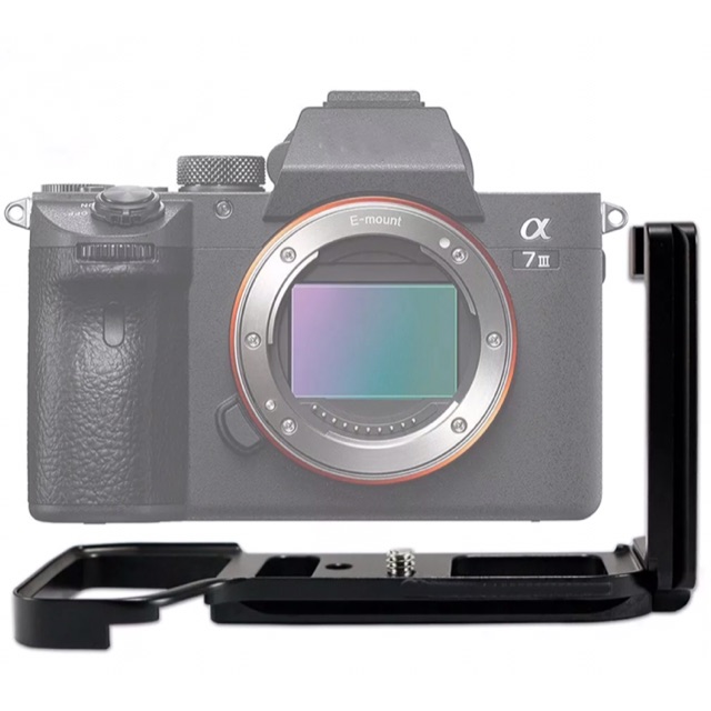 Sony A73 A7 III A7R III A7R3 A9 - แนวตั้ง L Bracket Quick Release Plate Holder ด้ามจับกล้องโลหะ