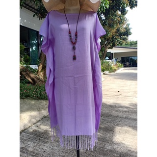 เดรสสีพื้น เดรสสวยๆ ทรงปีกค้างคาว พร้อมส่ง++ (B10-CR)