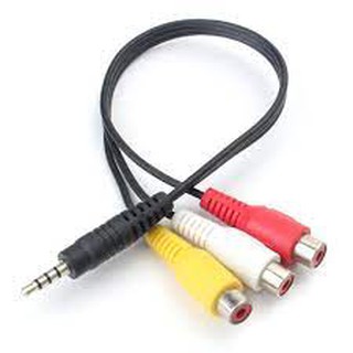 3.5mm Mini AV Male To 3RCA Female Audio Video Cable Stereo Jack Adapter Cord