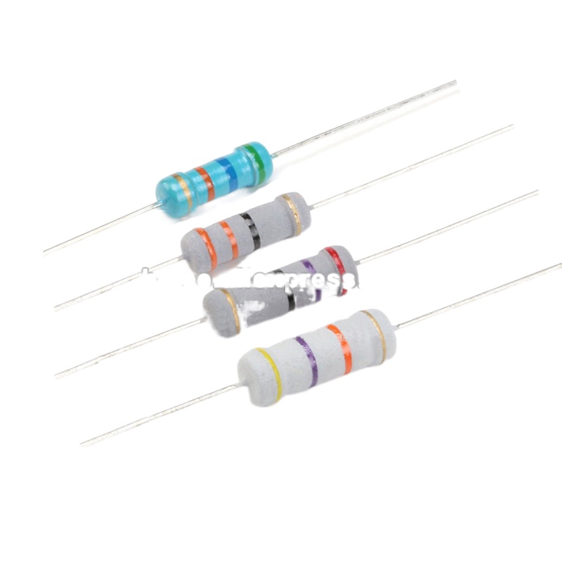 100pcs 3W 5% ตัวต้านทานฟิล์มคาร์บอน 0R ~ 4.7M โอห์ม 0.1R 0.36R 1R 2.2R 5.1R 22R 33R 47R 100R 220R 33