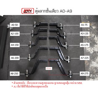 หางปลาลากเรือพร้อมหัวบอล2นิ้ว Hitch ball mount  ชุดลากเรือ ความสูงหลายระดับ