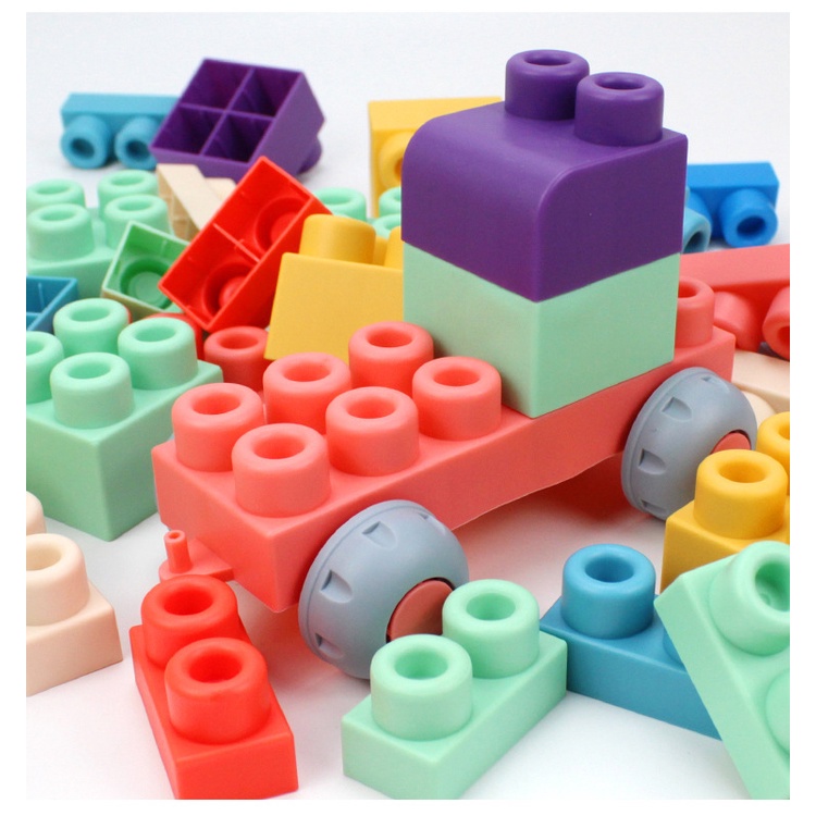 Baby Big Size Soft Plastic Building Blocks Sensory Touch Teethers Early