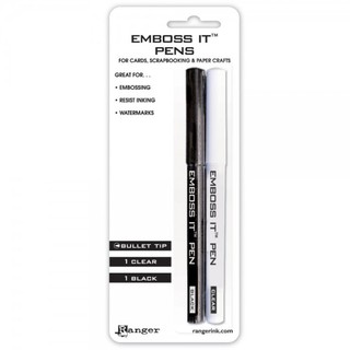 EMBOSS IT PENS 2/PKG BLACK &amp; CLEAR