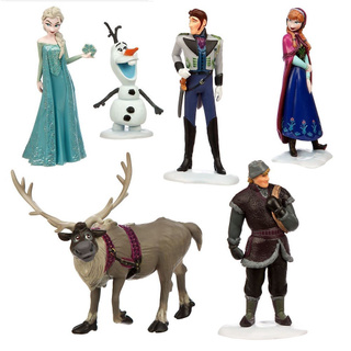 ฟิกเกอร์ frozen princess cake toppers disney ของเล่นสําหรับเด็ก 6 ชิ้น