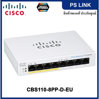 Cisco CBS110 Unmanaged 8-port GE Switching Hub, Partial PoE อุปกรณ์เครือข่าย สวิตช์ (CBS110-8PP-D-EU)