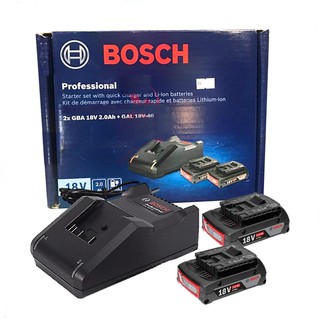 BOSCH 1600A01B6K ชุดแบตเตอรี่ 18V 2 ก้อน 2.0AH+แท่นชาร์จ