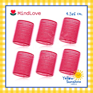 MindLove โรลม้วนผมสไตล์เกาหลีขนาดปกติ แกน 4.5x6 cm. 6 ชิ้น 4 สี โรลพลาสติก โรลแกนใหญ่ โรลม้วนผม โรลม้วนผมหน้าม้า โรลเกา