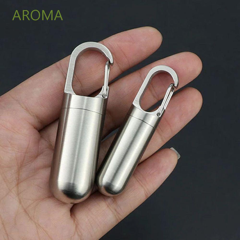 Aroma กล่องแคปซูลขนาดมินิสําหรับใส่จัดเก็บยาพวงกุญแจรูปทรงหลอดแบบแขวน
