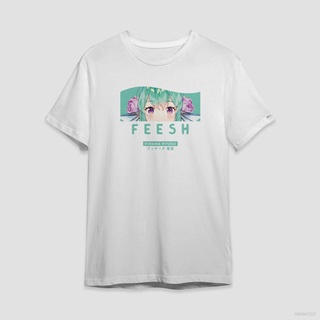 เย็น NIJISANJI Finana Ryugu Tshirt อะนิเมะเสื้อแขนสั้นเสื้อลําลองเสื้อยืดหลวมแฟชั่น Unisex เสื้ 5rG