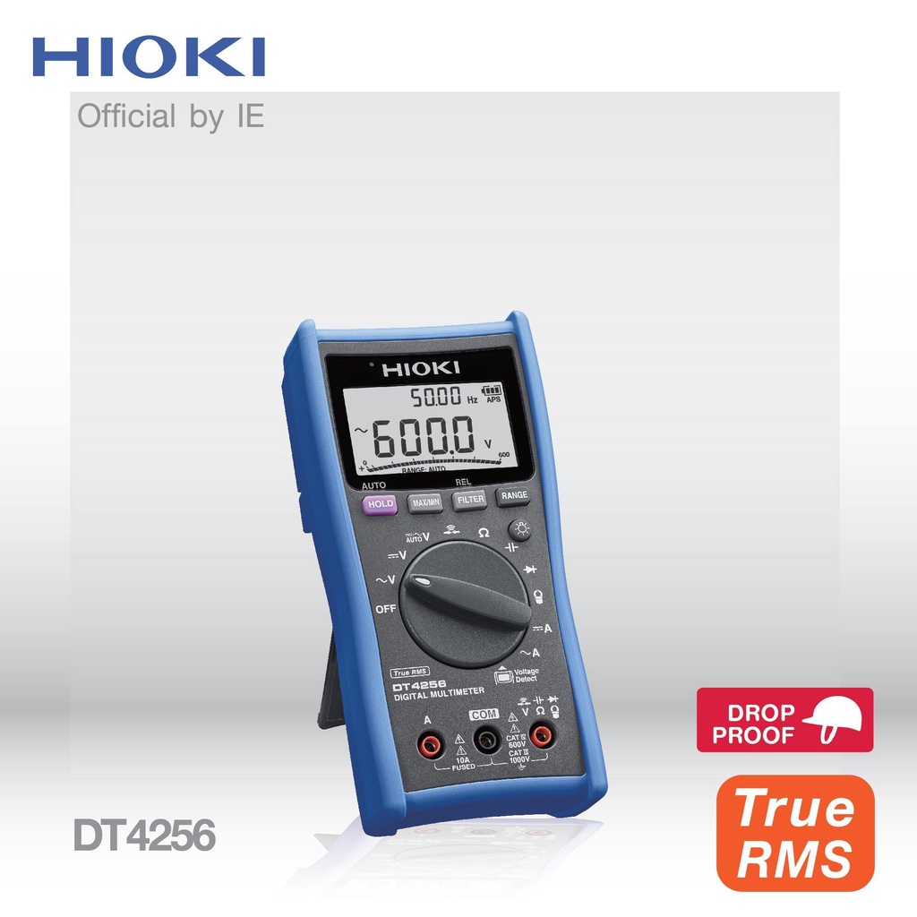 HIOKI DT4256 ดิจิตอลมัลติมิเตอร์ True RMS วัดแรงดัน AC/DC แบบตรวจจับอัตโนมัติสูงสุด 1000 โวลต์ ราคาถูก Shopee Lazada