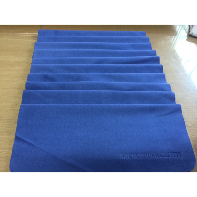 ผ้าเช็ดแว่นตา เช็ดหน้าจอโทรศัพท์มือถือ สีฟ้า ขนาด 15*15 ซม. (แพ็ค10ผืน)
