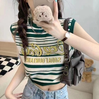 Suxi เสื้อสายเดี่ยวแขนกุดลําลอง ผ้าถัก เข้ากับทุกการแต่งกาย สไตล์วินเทจ แฟชั่นฤดูร้อน สําหรับผู้หญิง