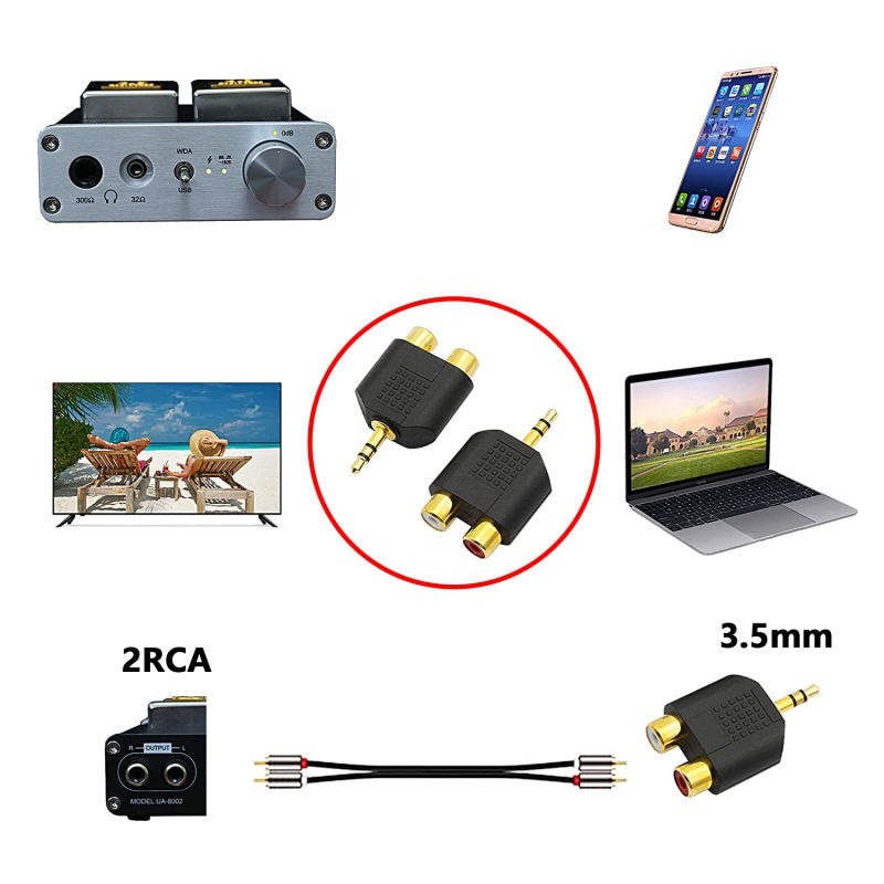Jack Rca to Aux 3.5mm Adaper