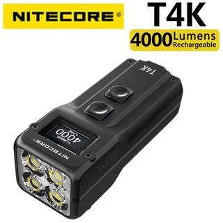 Nitecore T4K 4000 Lumens พวงกุญแจไฟฉาย Led 4 ดวง สว่างมาก ใช้แบตเตอรี่ในตัว ชาร์จ USB-C