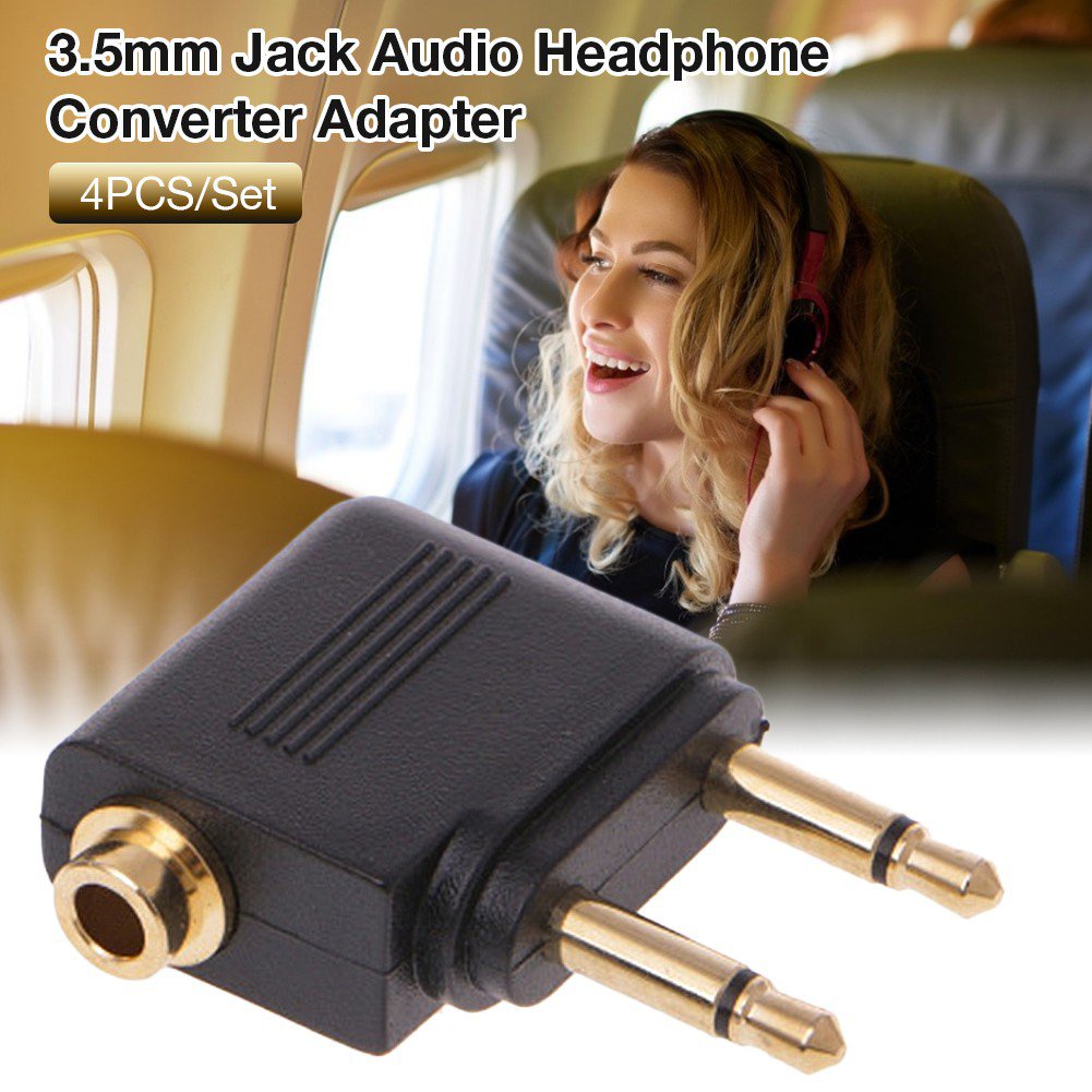 Hot sale4PCSSet Aviation Headset Jack Adapter 3.5 Male Female Airline ...