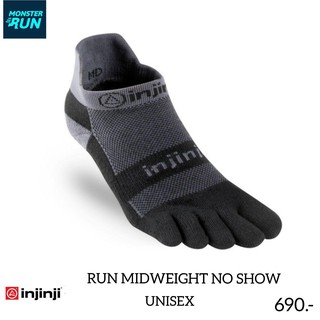 ถุงเท้าวิ่งแยกนิ้ว Injinji Run Midweight No Show Unisex