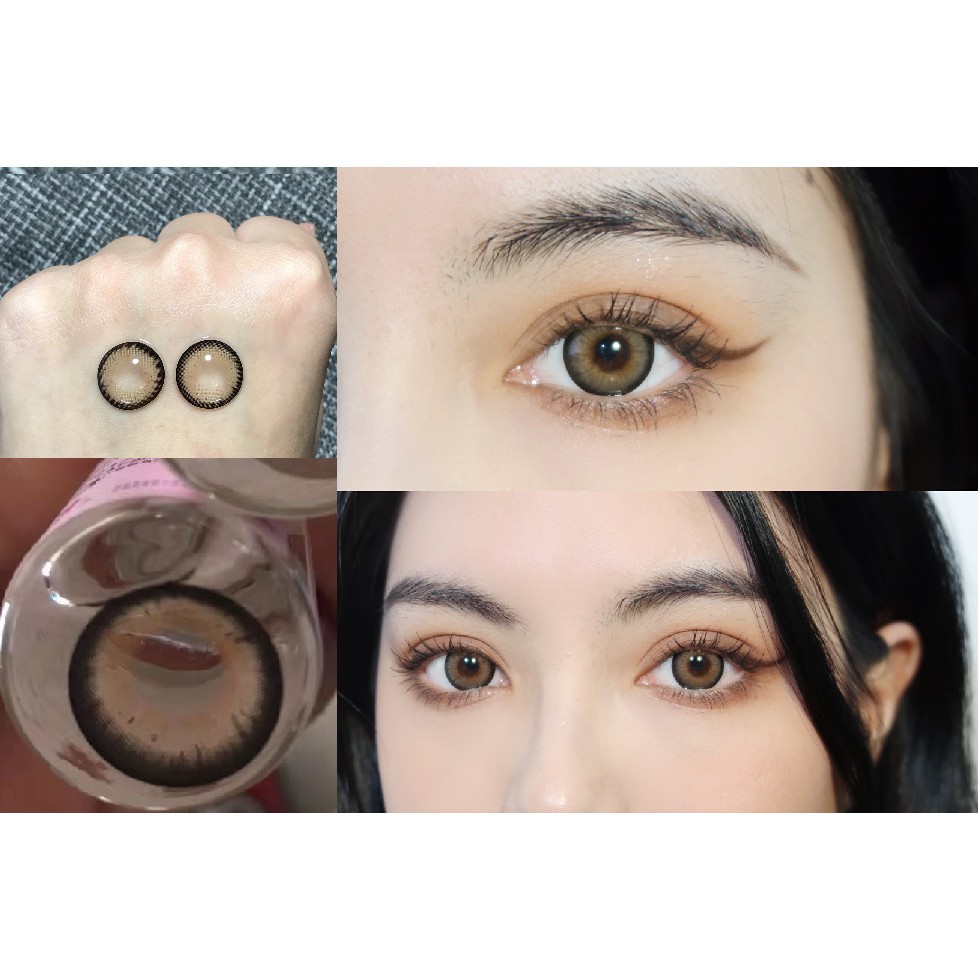 KKJUAN Series,ColorPinto Brand ,BIG EYE , 14.5mm,(เกรด 0-8.00), คอนแทคเลนส์การใช้งานรายปี (สีน้ําตาล)