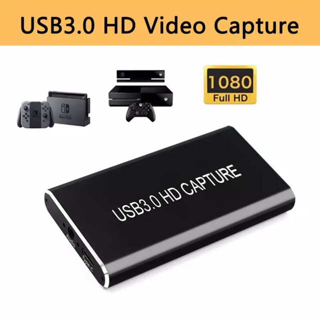 HDMI Capture Card USB 3.0 to HDMI สามารถบันทึกวิดีโอและเสียงจากอุปกรณ์ต่างๆได้ 1080P/60FPS HD video