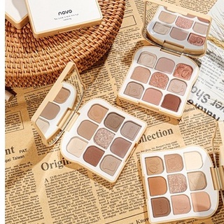 NOVO5645 NOVO SOFT EYES TOAST EYESHADOWS PALETTE โนโว อายแชโดว์ 9 สี เม็ดสีแน่น ติดทน นานทั้งวัน