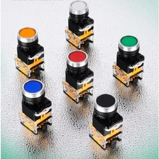 ปุ่มกดสวิตช์1NO + 1NC Self กดติดปล่อยดับ ,กดติดกดดับ LA38-11BN BNZS 22 มม. 220v