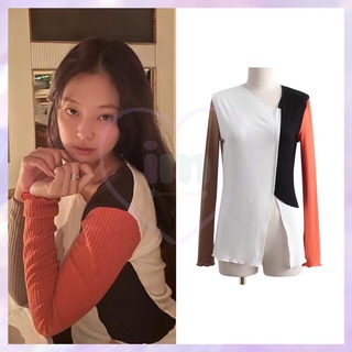 Preoder เสื้อแขนยาวผ่าข้างแบบเจนนี่ JENNIE BLACKPINK