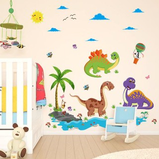 พร้อมส่ง! SK9125 สติ๊กเกอร์ติดผนัง สติ๊กเกอร์ติดผนังห้องนอน รุ่น Cartoon Dinosour (Wall Sticker)