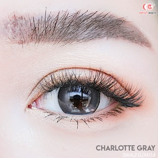 คอนแทคเลนส์  Charlotte เทา พร้อมส่งแบบปกติ และค่าสายตาสั้น 0.00- 10.00 (สายตาที่มีในลิสกดสั่งได้เลยค่า)