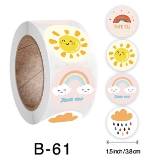 สติ๊กเกอร์Thank you ขนาดใหญ่ ขนาด 1.5 นิ้ว(3.8 ซม) 500 ดวง/ม้วนพร้อมส่ง(ซื้อครบ10ม้วนแถมม้วนใหญ่1.5นิ้ว 1ม้วน)