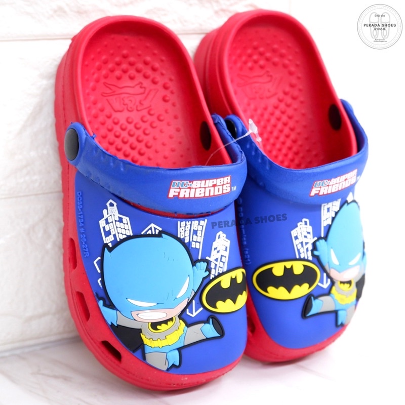 รองเท้าหัวโตเด็ก รองเท้าแตะเด็ก ลายแบทแมน ลิขสิทธิ์แท้ พื้นนุ่ม ยางนิ่ม ไซส์ 24-35