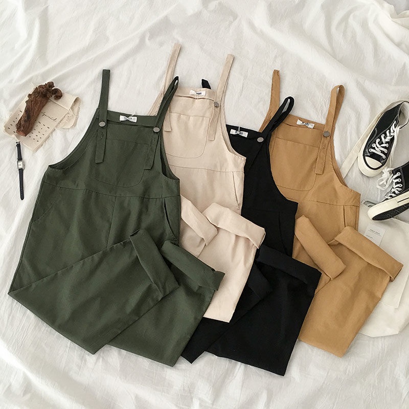 พร้อมส่ง สายเดี่ยว กางเกงพ่อ เอี้ยมกางเกง