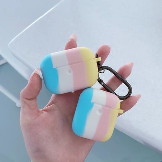 พร้อมส่งจากไทย!เคสสำหรับ AirPods1&amp;2  AirpodsPro สีรุ้งยางทำจากซิลิคอน ป้องกัน กรณี ปก เคส กันกระแทก360° น่ารัก