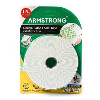 ARMSTRONG (อาร์มสตรอง) X เทปโฟมกาว 2 หน้า สีขาว-เขียว หน้ากว้าง 21 มม. ยาว 5 ม.